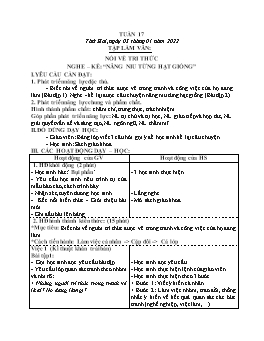 Kế hoạch bài dạy Lớp 3 - Tuần 17 - Năm học 2021-2022 - Nguyễn Thị Hồng Nhung