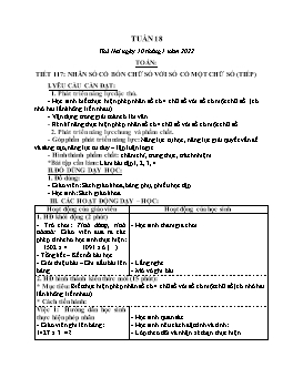 Kế hoạch bài dạy Lớp 3 - Tuần 18 - Năm học 2021-2022 - Nguyễn Thị Hồng