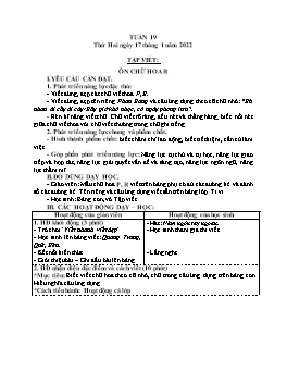 Kế hoạch bài dạy Lớp 3 - Tuần 19 - Năm học 2021-2022 - Nguyễn Thị Hồng