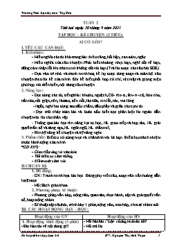 Kế hoạch bài dạy Lớp 3 - Tuần 2 - Năm học 2021-2022 - Nguyễn Thị Ánh Tuyết