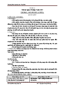 Kế hoạch bài dạy Lớp 3 - Tuần 2 - Năm học 2021-2022 - Nguyễn Thị Hồng Nhung