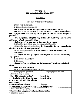 Kế hoạch bài dạy Lớp 3 - Tuần 20 - Năm học 2021-2022 - Nguyễn Thị Hồng Nhung