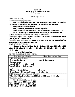 Kế hoạch bài dạy Lớp 3 - Tuần 21 - Năm học 2021-2022 - Nguyễn Thị Hồng Nhung