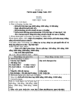 Kế hoạch bài dạy Lớp 3 - Tuần 21 - Năm học 2021-2022 - Nguyễn Thị Ái Như