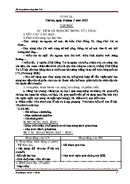 Kế hoạch bài dạy Lớp 3 - Tuần 21 - Năm học 2021-2022 - Nguyễn Thị Ánh Tuyết