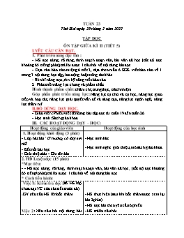Kế hoạch bài dạy Lớp 3 - Tuần 23 - Năm học 2021-2022 - Nguyễn Thị Hồng