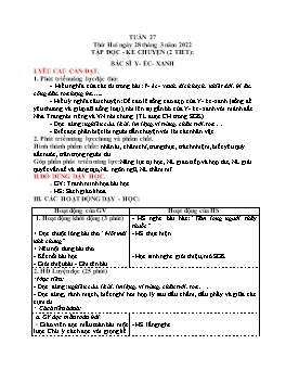 Kế hoạch bài dạy Lớp 3 - Tuần 27 - Năm học 2021-2022 - Nguyễn Thị Ái Như