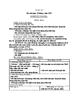 Kế hoạch bài dạy Lớp 3 - Tuần 30 - Năm học 2021-2022 - Nguyễn Thị Hồng