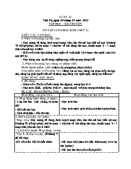 Kế hoạch bài dạy Lớp 3 - Tuần 32 - Năm học 2021-2022 - Nguyễn Thị Hồng Nhung