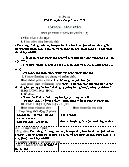 Kế hoạch bài dạy Lớp 3 - Tuần 32 - Năm học 2021-2022 - Nguyễn Thị Ái Như