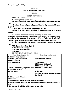 Kế hoạch bài dạy Lớp 3 - Tuần 32 - Năm học 2021-2022 - Nguyễn Thị Ánh Tuyết