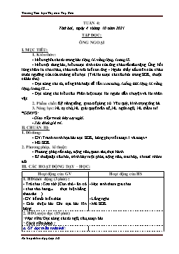 Kế hoạch bài dạy Lớp 3 - Tuần 4 - Năm học 2021-2022 - Nguyễn Thị Ái Như