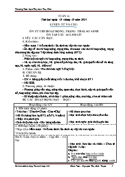Kế hoạch bài dạy Lớp 3 - Tuần 6 - Năm học 2021-2022 - Nguyễn Thị Ánh Tuyết