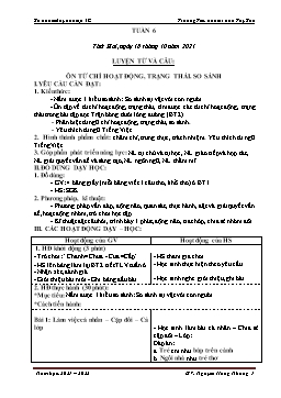 Kế hoạch bài dạy Lớp 3 - Tuần 6 - Năm học 2021-2022 - Nguyễn Thị Hồng Nhung