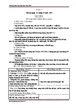 Kế hoạch bài dạy Lớp 3 - Tuần 7 - Năm học 2021-2022 - Nguyễn Thị Ái Như