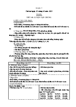 Kế hoạch bài dạy Lớp 3 - Tuần 7 - Năm học 2021-2022 - Nguyễn Thị Hồng
