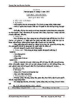 Kế hoạch bài dạy Lớp 3 - Tuần 8 - Năm học 2021-2022 - Nguyễn Thị Ánh Tuyết