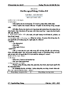 Kế hoạch bài dạy Lớp 3 - Tuần 8 - Năm học 2021-2022 - Nguyễn Thị Hồng Nhung