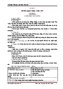 Kế hoạch bài dạy Lớp 3 - Tuần 9 - Năm học 2021-2022 - Nguyễn Thị Ánh Tuyết