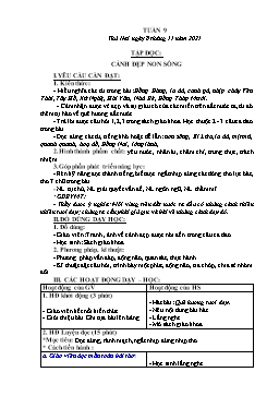 Kế hoạch bài dạy Lớp 3 - Tuần 9 - Năm học 2021-2022 - Nguyễn Thị Hồng