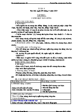 Kế hoạch bài dạy Lớp 3 - Tuần 9 - Năm học 2021-2022 - Nguyễn Thị Hồng Nhung