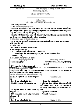 Kế hoạch bài dạy Lớp 4 (CV2345) - Tuần 10 - Năm học 2022-2023 - Phan Thị Hồng Vân