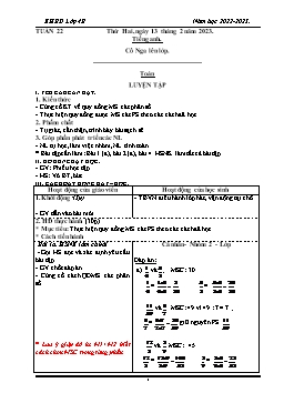 Kế hoạch bài dạy Lớp 4 (CV2345) - Tuần 22 - Năm học 2022-2023 - Phan Thị Hồng Vân