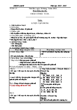 Kế hoạch bài dạy Lớp 4 (CV2345) - Tuần 27 - Năm học 2022-2023 - Phan Thị Hồng Vân