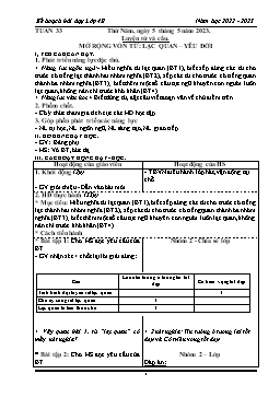 Kế hoạch bài dạy Lớp 4 (CV2345) - Tuần 33 - Năm học 2022-2023 - Phan Thị Hồng Vân