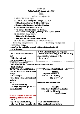 Kế hoạch bài dạy Lớp 4 Soạn theo CV2345 - Tuần 23 - Năm học 2021-2022