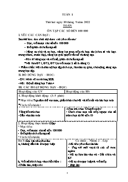 Kế hoạch bài dạy Lớp 4 - Tuần 1 - Năm học 2022-2023 - Phạm Thị Thúy Tình