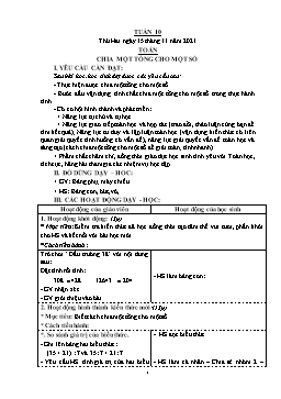 Kế hoạch bài dạy Lớp 4 - Tuần 10 - Năm học 2021-2022 - Phạm Thị Thúy Tình