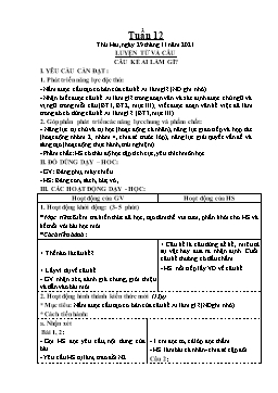 Kế hoạch bài dạy Lớp 4 - Tuần 12 - Năm học 2021-2022 - Nguyễn Thị Mai Liễu