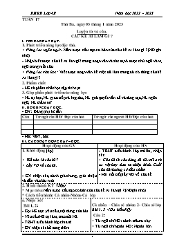 Kế hoạch bài dạy Lớp 4 - Tuần 17 - Năm học 2022-2023 - Phan Thị Hồng Vân