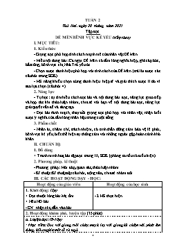 Kế hoạch bài dạy Lớp 4 - Tuần 2 - Năm học 2021-2022 - Nguyễn Thị Mai Liễu