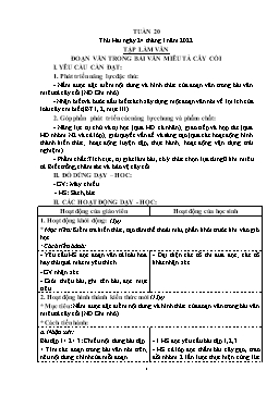 Kế hoạch bài dạy Lớp 4 - Tuần 20 - Năm học 2021-2022 - Nguyễn Thị Mai Liễu