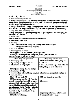 Kế hoạch bài dạy Lớp 4 - Tuần 24 - Năm học 2021-2022