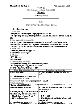 Kế hoạch bài dạy Lớp 4 - Tuần 26 - Năm học 2021-2022 - Phan Thị Hồng Vân