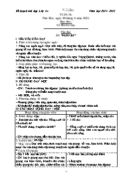 Kế hoạch bài dạy Lớp 4 - Tuần 31 - Năm học 2021-2022 - Phan Thị Hồng Vân