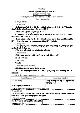 Kế hoạch bài dạy Lớp 4 - Tuần 5 - Năm học 2021-2022 - Nguyễn Thị Mai Liễu