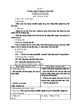 Kế hoạch bài dạy Lớp 4 - Tuần 7 - Năm học 2021-2022 - Nguyễn Thị Mai Liễu