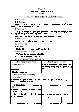 Kế hoạch bài dạy Lớp 4 - Tuần 7 - Năm học 2021-2022 - Phạm Thị Thúy Tình