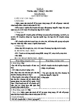Kế hoạch bài dạy Lớp 4 - Tuần 8 - Năm học 2021-2022 - Nguyễn Thị Mai Liễu