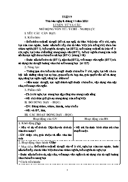 Kế hoạch bài dạy Lớp 4 - Tuần 9 - Năm học 2021-2022 - Nguyễn Thị Mai Liễu