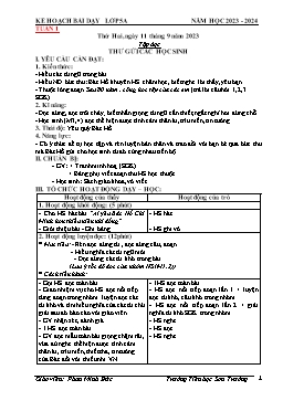 Kế hoạch bài dạy Lớp 5 - Tuần 1 - Năm học 2023-2024 - Phan Minh Đức