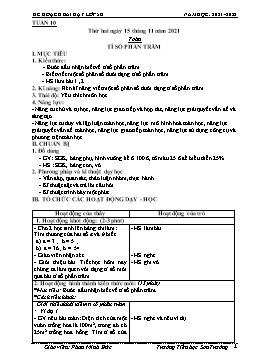 Kế hoạch bài dạy Lớp 5 - Tuần 10 - Năm học 2021-2022 - Phan Minh Đức