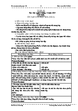 Kế hoạch bài dạy Lớp 5 - Tuần 13 - Năm học 2021-2022 - Hồ Thị Lệ Phương