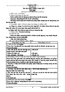 Kế hoạch bài dạy Lớp 5 - Tuần 13 - Năm học 2021-2022 - Trần Thị Thu