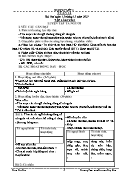 Kế hoạch bài dạy Lớp 5 - Tuần 14 - Năm học 2021-2022 - Trần Thị Thu