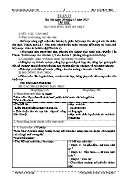 Kế hoạch bài dạy Lớp 5 - Tuần 15 - Năm học 2021-2022 - Hồ Thị Lệ Phương